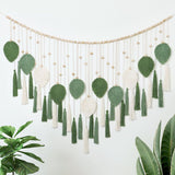Dremisland wandtapijt grote beige groene bladeren kwastjes Home - Accessoires en Decoratie Naty Shop Groeten