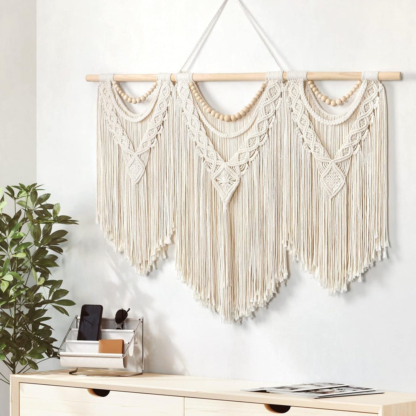 Wandtapijt dremisland groot deco geweven beige Casa - Accessoires en Decoratie Naty Shop