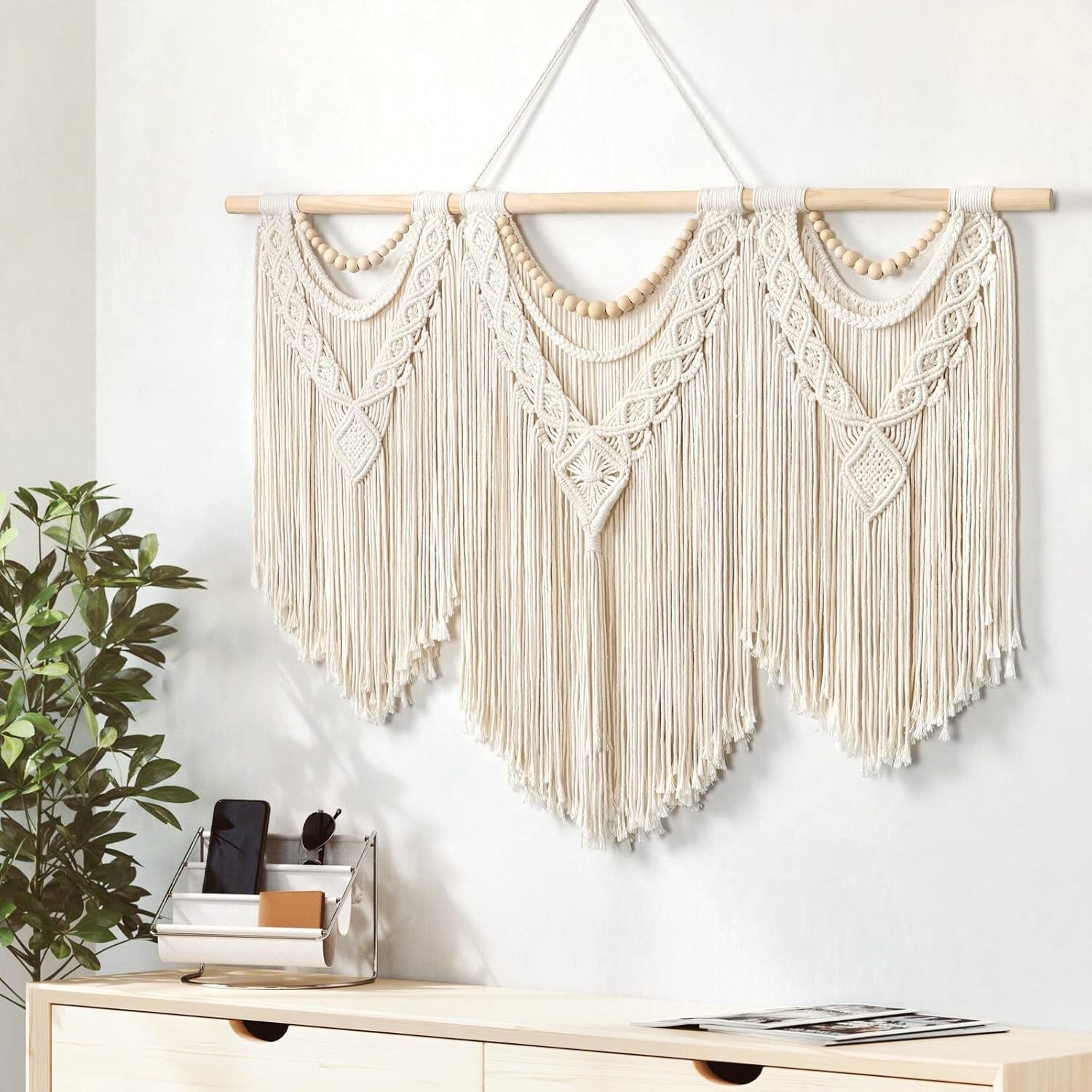 Wandtapijt dremisland groot deco geweven beige Casa - Accessoires en Decoratie Naty Shop