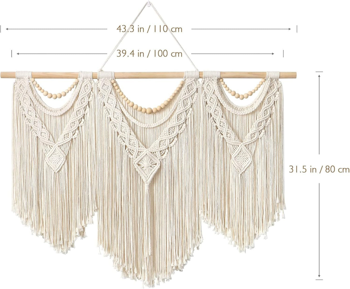 Wandtapijt dremisland groot deco geweven beige Casa - Accessoires en Decoratie Naty Shop