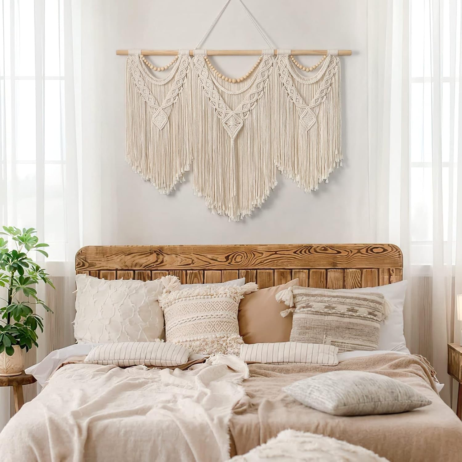 Wandtapijt dremisland groot deco geweven beige Casa - Accessoires en Decoratie Naty Shop
