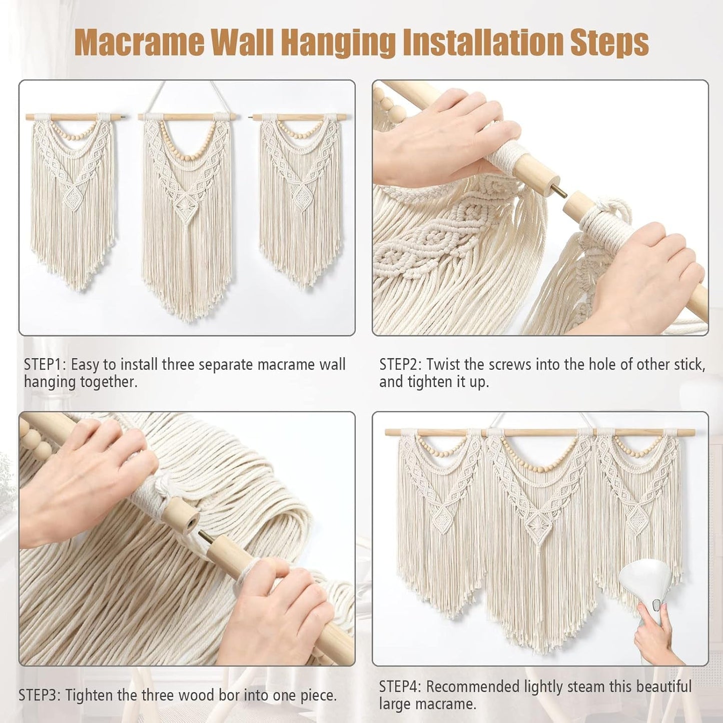 Wandtapijt dremisland groot deco geweven beige Casa - Accessoires en Decoratie Naty Shop