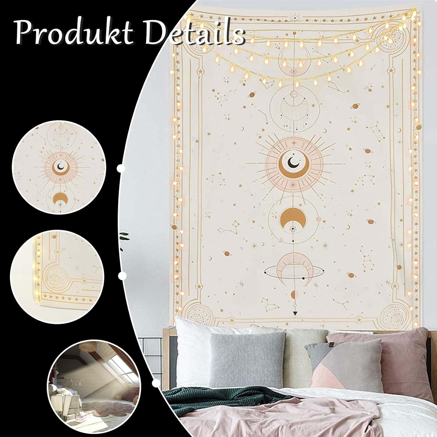 Wandtapijt maanstanden mysterie sterrenbeeld Wonen - Accessoires en Decoratie Naty Shop
