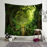 Wandtapijt bosgroen hangend buiten Huis - Accessoires en Decoratie Naty Shop