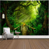 Wandtapijt bosgroen hangend buiten Huis - Accessoires en Decoratie Naty Shop