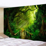 Wandtapijt bosgroen hangend buiten Huis - Accessoires en Decoratie Naty Shop