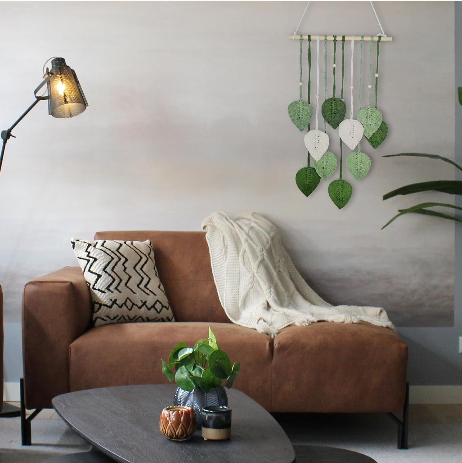 Handgemaakte bladtapijthaak kamer Huis - Accessoires en Decoratie Naty Shop
