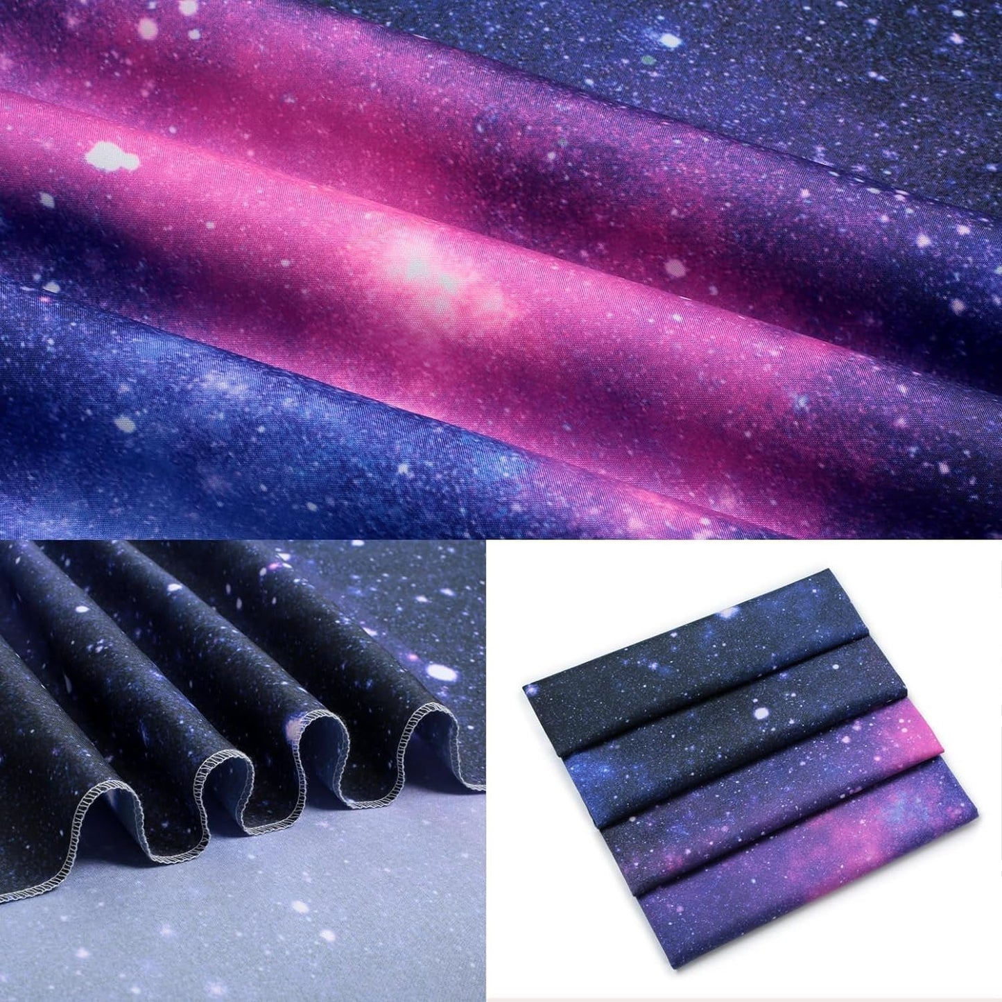 Wandtapijt galaxy zwart licht sterrenhemel reactief blauw Wonen - Accessoires en Decoratie Naty Shop