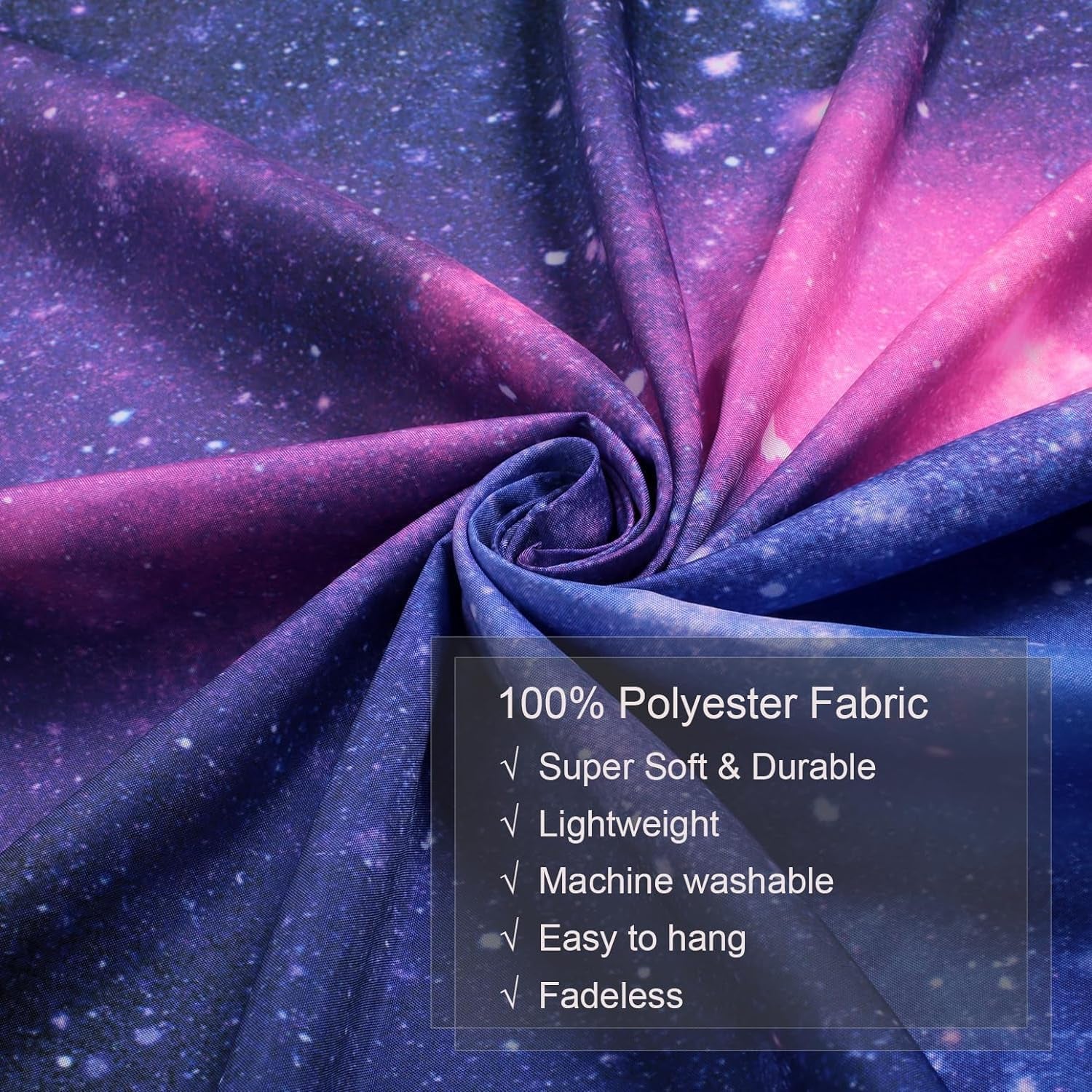 Wandtapijt galaxy zwart licht sterrenhemel reactief blauw Wonen - Accessoires en Decoratie Naty Shop