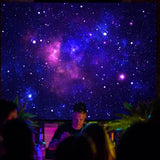 Wandtapijt galaxy zwart licht sterrenhemel reactief blauw Wonen - Accessoires en Decoratie Naty Shop
