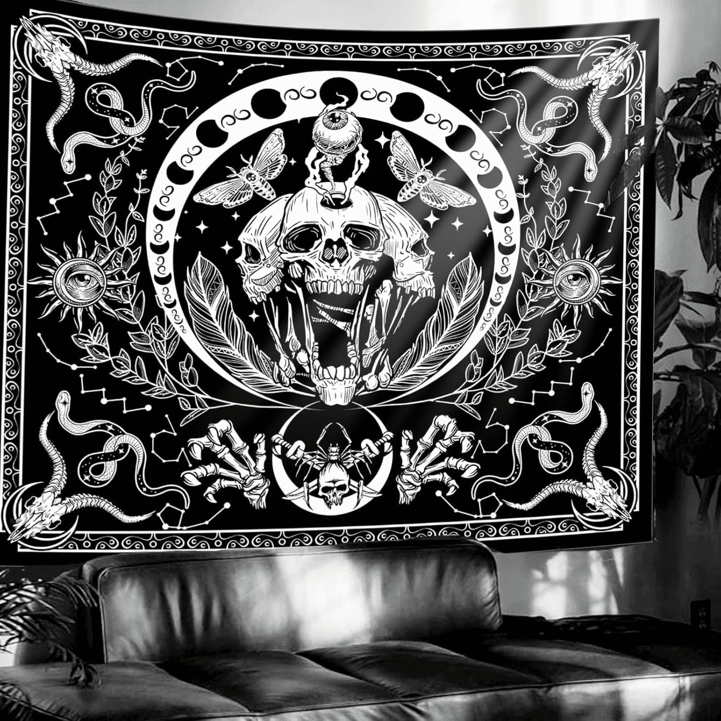 Wandtapijt gothic halloween banner zwart wit Home - Accessoires en Decoratie Naty Shop Standaardtitel