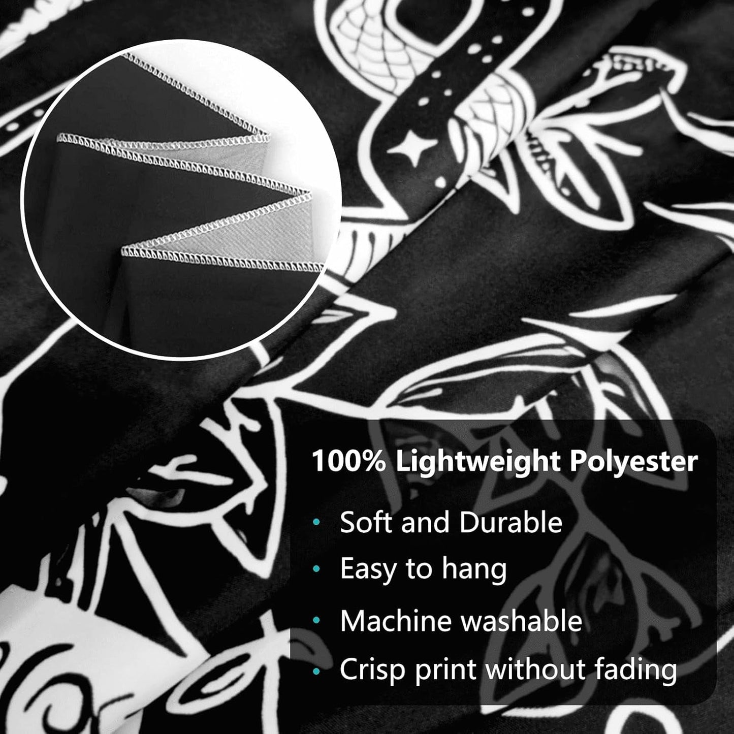 Wandtapijt gotische halloween banner zwart wit Wonen - Accessoires en Decoratie Naty Shop