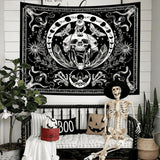 Wandtapijt gotische halloween banner zwart wit Wonen - Accessoires en Decoratie Naty Shop