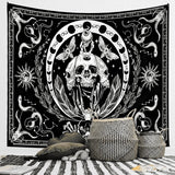 Wandtapijt gotische halloween banner zwart wit Wonen - Accessoires en Decoratie Naty Shop