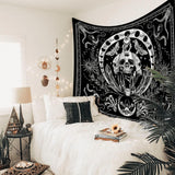 Wandtapijt gotische halloween banner zwart wit Wonen - Accessoires en Decoratie Naty Shop