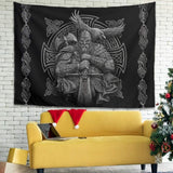 Wandtapijt grijs viking odin bijl zwaard raaf kruis Home - Accessoires en Decoratie Naty Shop Standaardtitel