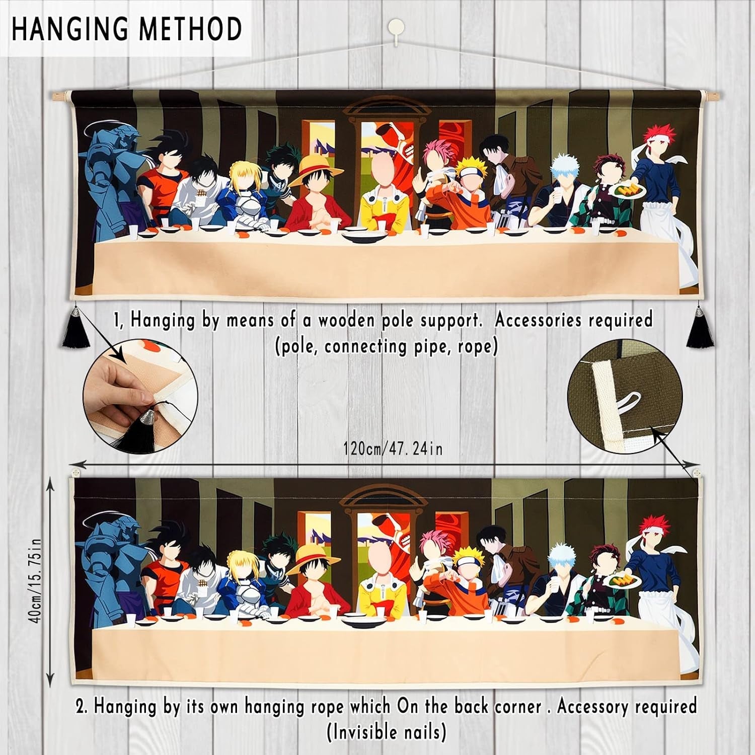 Wandtapijt ophangend canvas muurkunst schilderij anime karakters Home - Accessoires en Decoratie Naty Shop