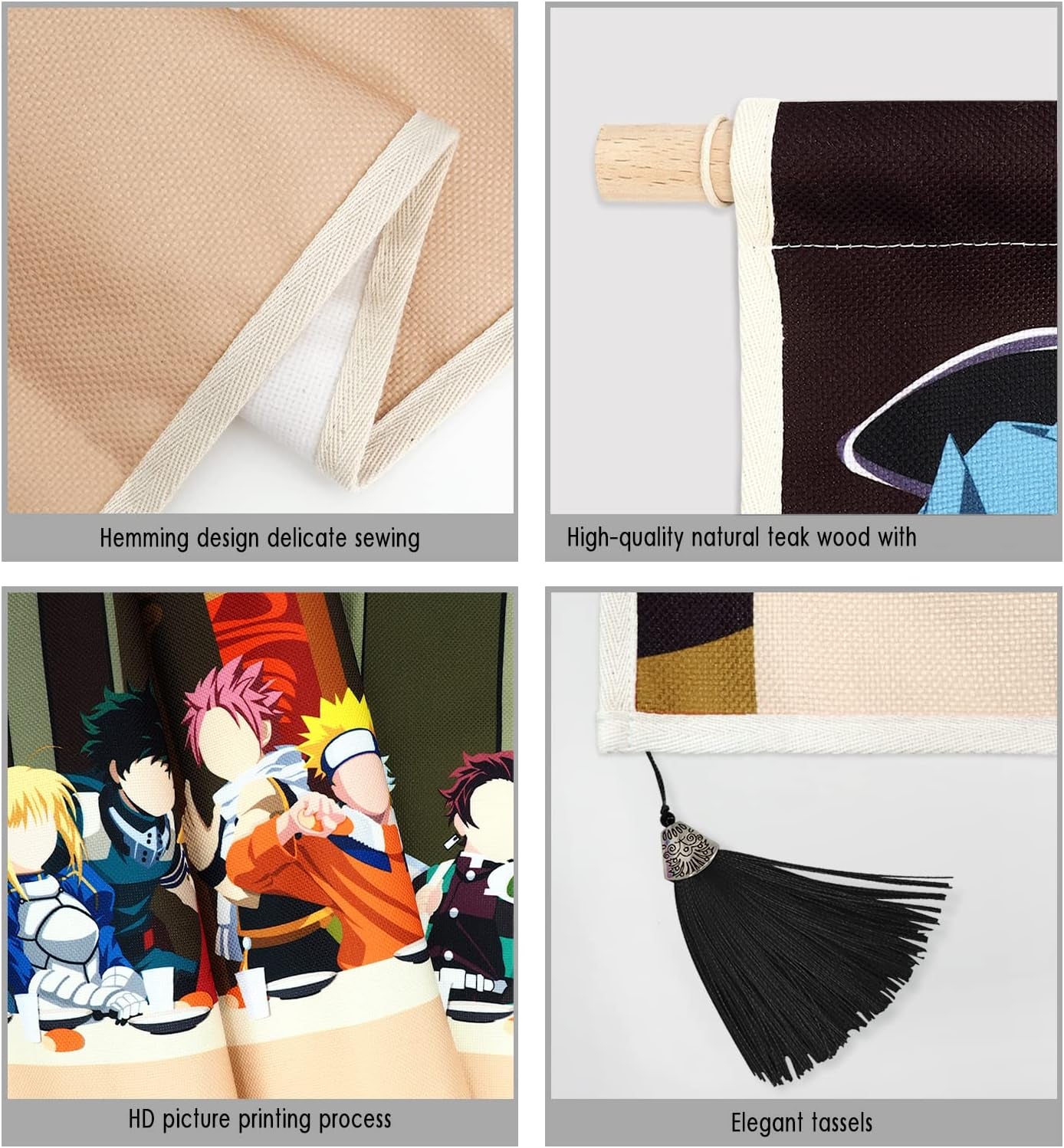 Wandtapijt ophangend canvas muurkunst schilderij anime karakters Home - Accessoires en Decoratie Naty Shop