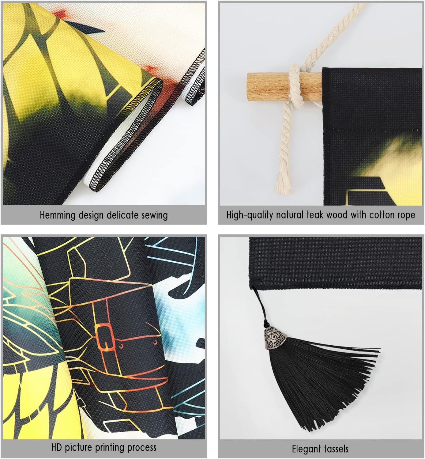 Wandtapijt ophangend canvas muurkunst schilderij Japanse karakters Home - Accessoires en Decoratie Naty Shop