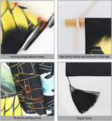Wandtapijt ophangend canvas muurkunst schilderij Japanse karakters Home - Accessoires en Decoratie Naty Shop
