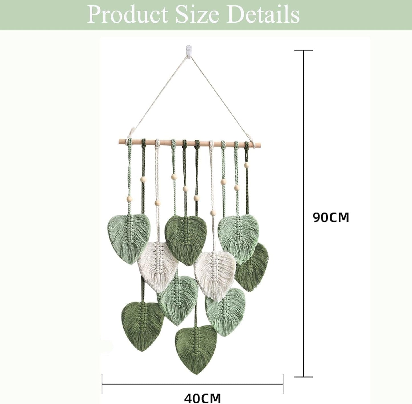 Handgemaakt hangend wandtapijt geweven bladeren tot aan het Huis - Accessoires en Decoratie Naty Shop