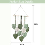 Handgemaakt hangend wandtapijt geweven bladeren tot aan het Huis - Accessoires en Decoratie Naty Shop