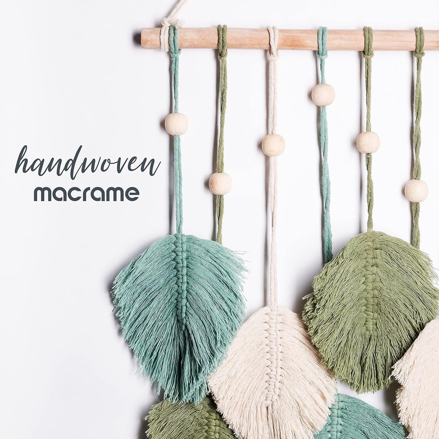 Handgemaakt hangend wandtapijt geweven bladeren tot aan het Huis - Accessoires en Decoratie Naty Shop