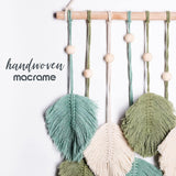 Handgemaakt hangend wandtapijt geweven bladeren tot aan het Huis - Accessoires en Decoratie Naty Shop