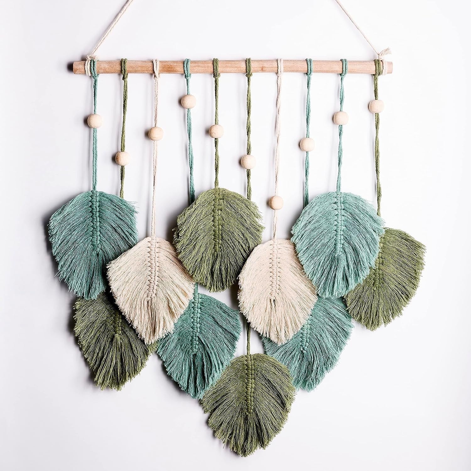 Handgemaakt hangend wandtapijt geweven bladeren tot aan het huis - Accessoires en Decoratie Naty Shop Standaardtitel