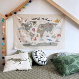 Haokaini wandtapijt wereldkaart babybed foto Huis - Accessoires en Decoratie Naty Shop