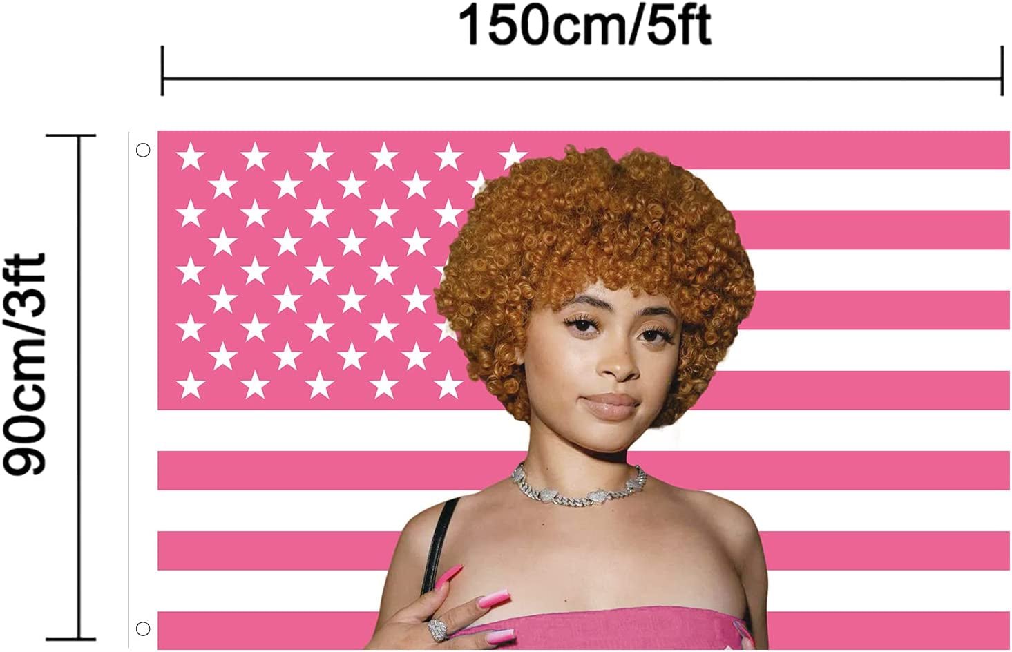 Wandtapijt ijs rapper spice vlag interieur exterieur roze Huis - Accessoires en Decoratie Naty Shop