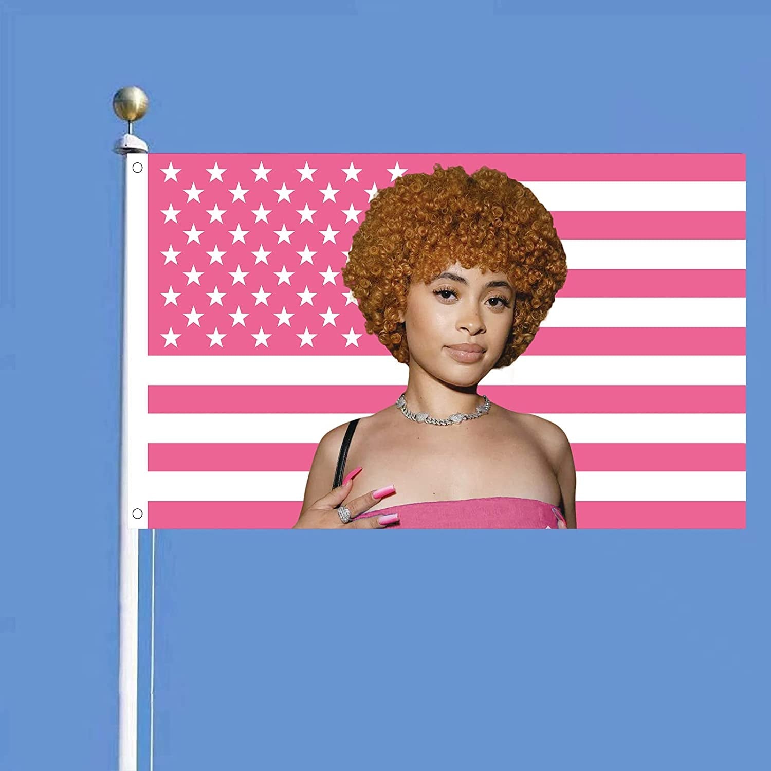 Wandtapijt ijs rapper spice vlag interieur exterieur roze Huis - Accessoires en Decoratie Naty Shop