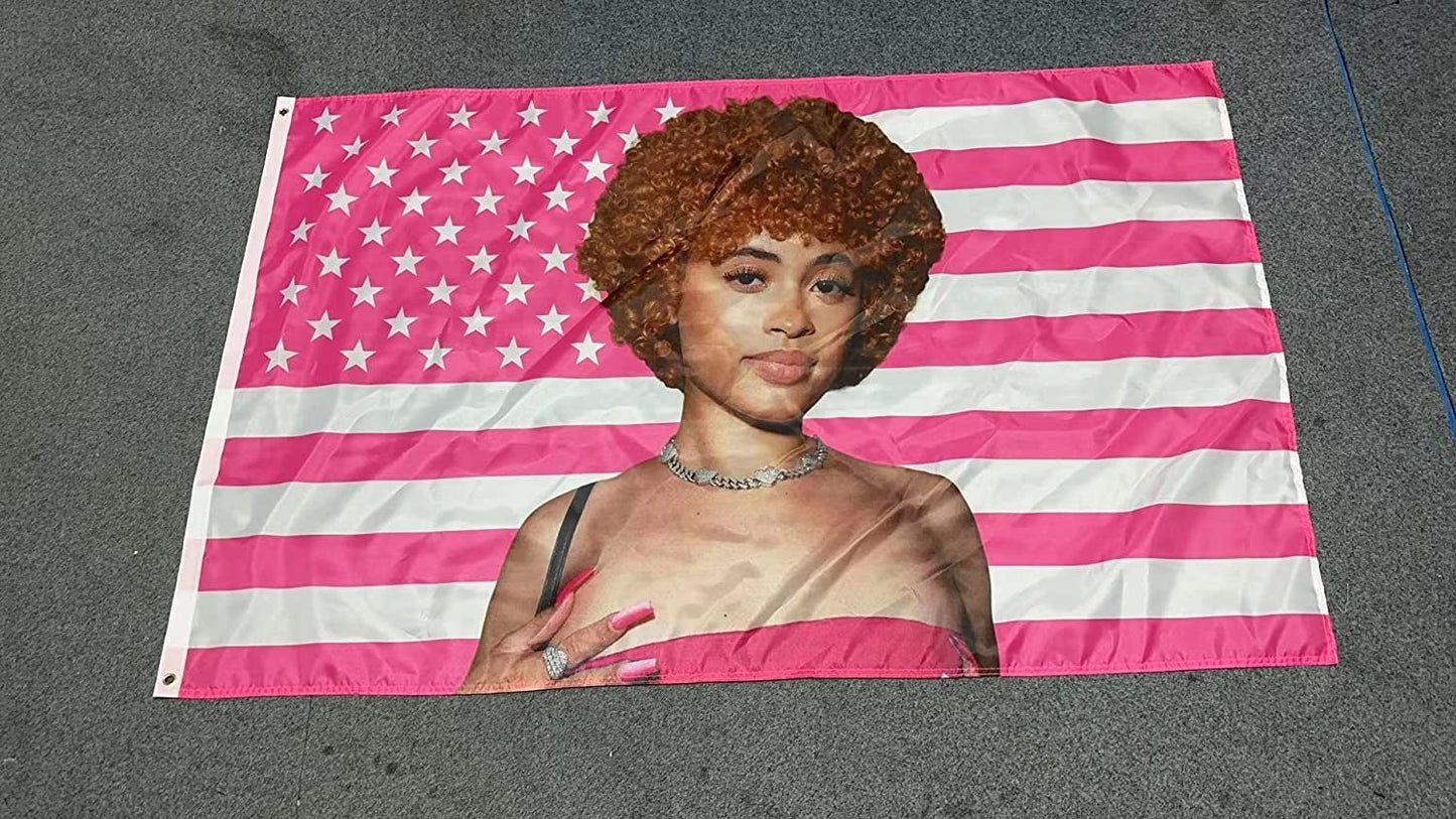 Wandtapijt ijs rapper spice vlag interieur exterieur roze Huis - Accessoires en Decoratie Naty Shop