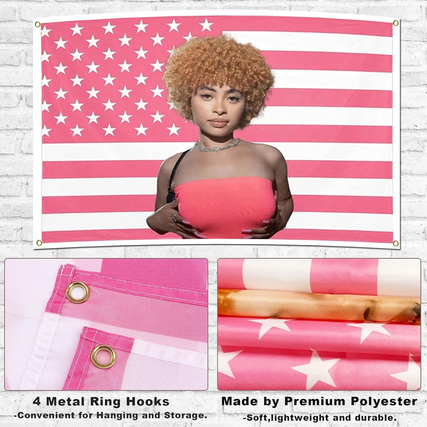 Wandtapijt ijskruid vlag roze vlaggen Home - Accessoires en Decoratie Naty Shop