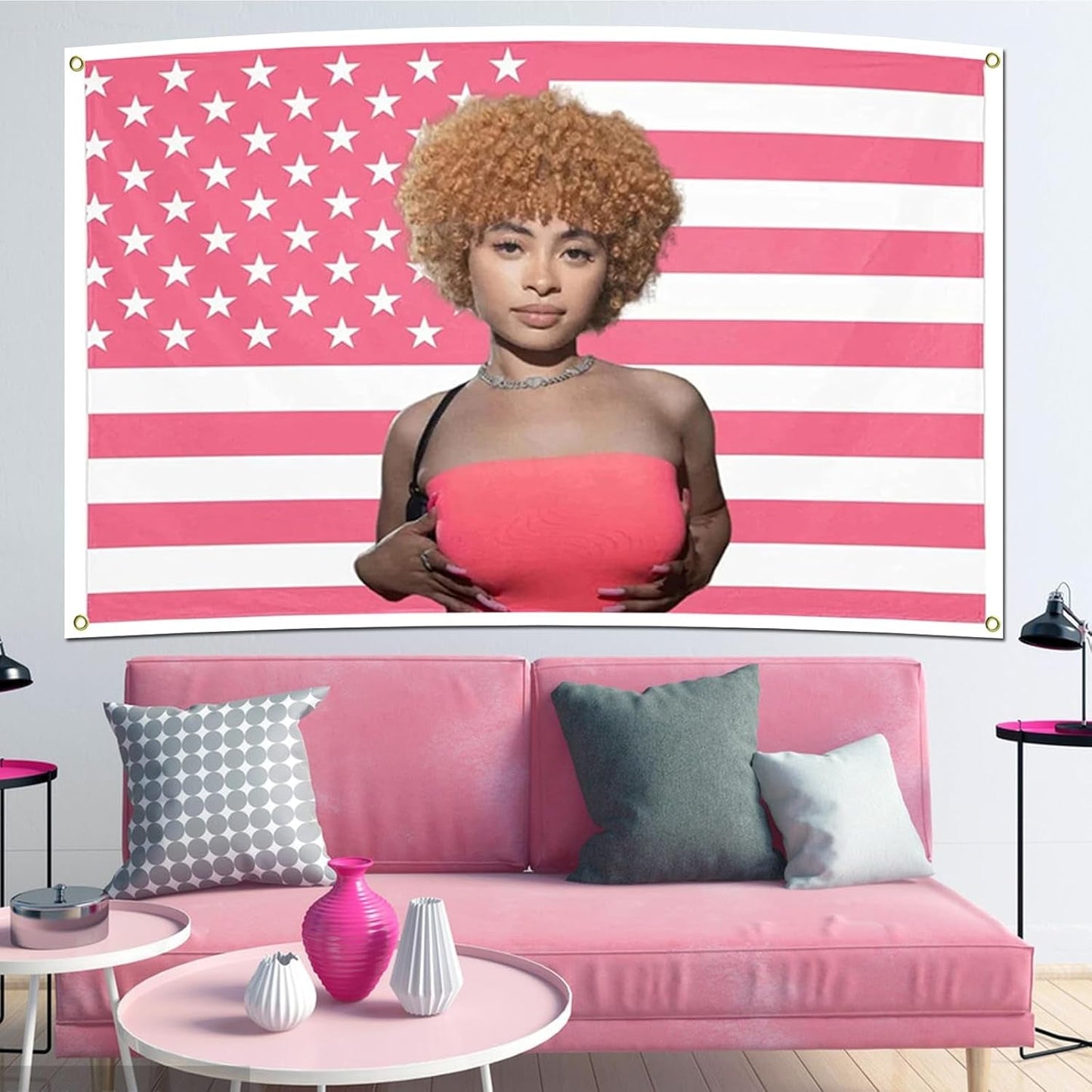 Wandtapijt ijskruid vlag roze vlaggen Home - Accessoires en Decoratie Naty Shop
