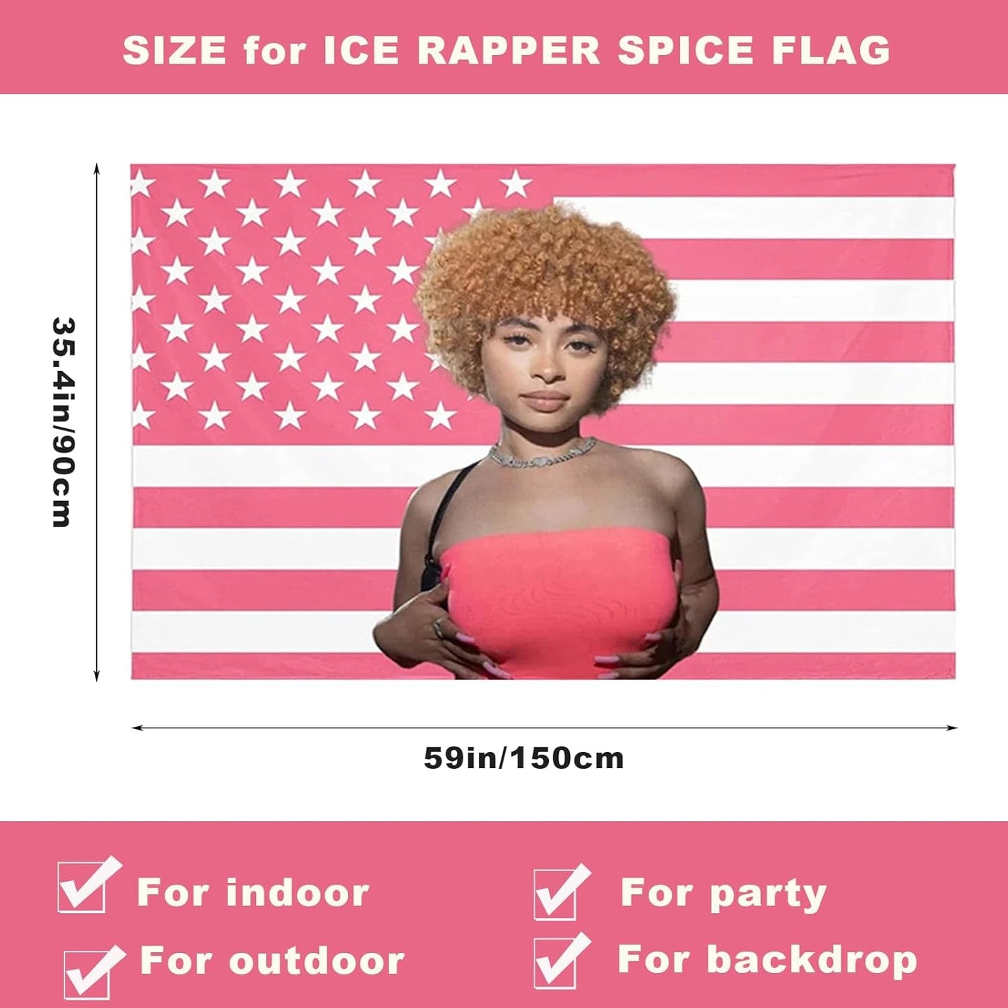 Wandtapijt ijskruid vlag roze vlaggen Home - Accessoires en Decoratie Naty Shop
