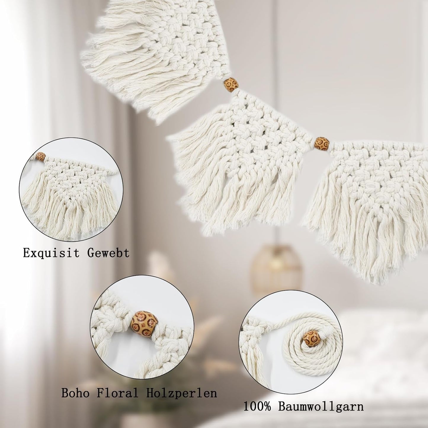 Wandtapijt ihonyi deco chique franjesslinger led Home - Accessoires en Decoratie Naty Shop