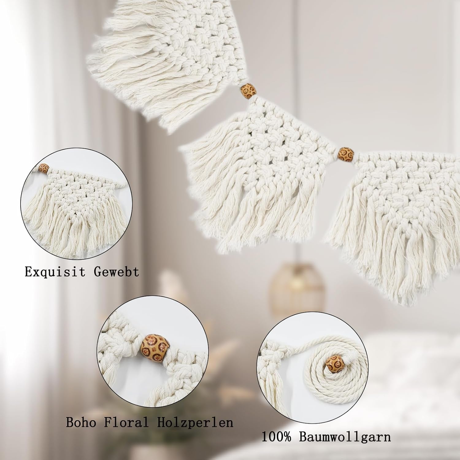 Wandtapijt ihonyi deco chique franjesslinger led Home - Accessoires en Decoratie Naty Shop