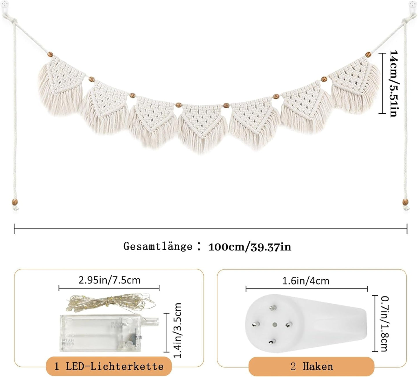 Wandtapijt ihonyi deco chique franjesslinger led Home - Accessoires en Decoratie Naty Shop