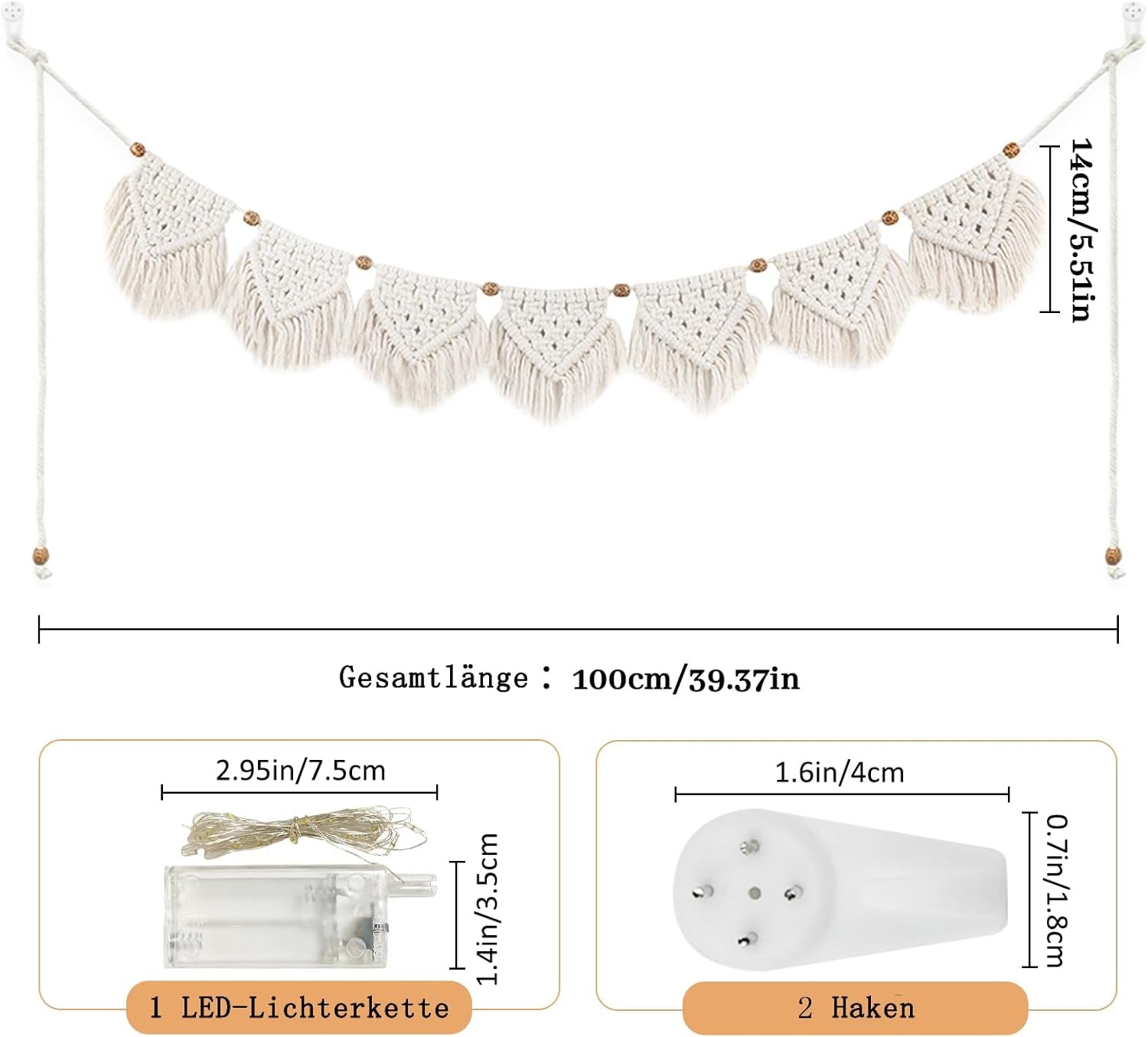 Wandtapijt ihonyi deco chique franjesslinger led Home - Accessoires en Decoratie Naty Shop
