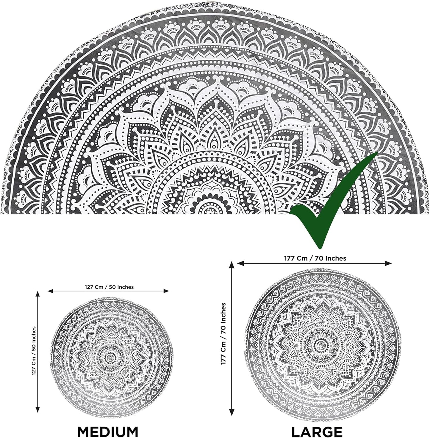 Wandtapijt India strandlaken rond mandala hippie groot indian Huis - Accessoires en Decoratie Naty Shop