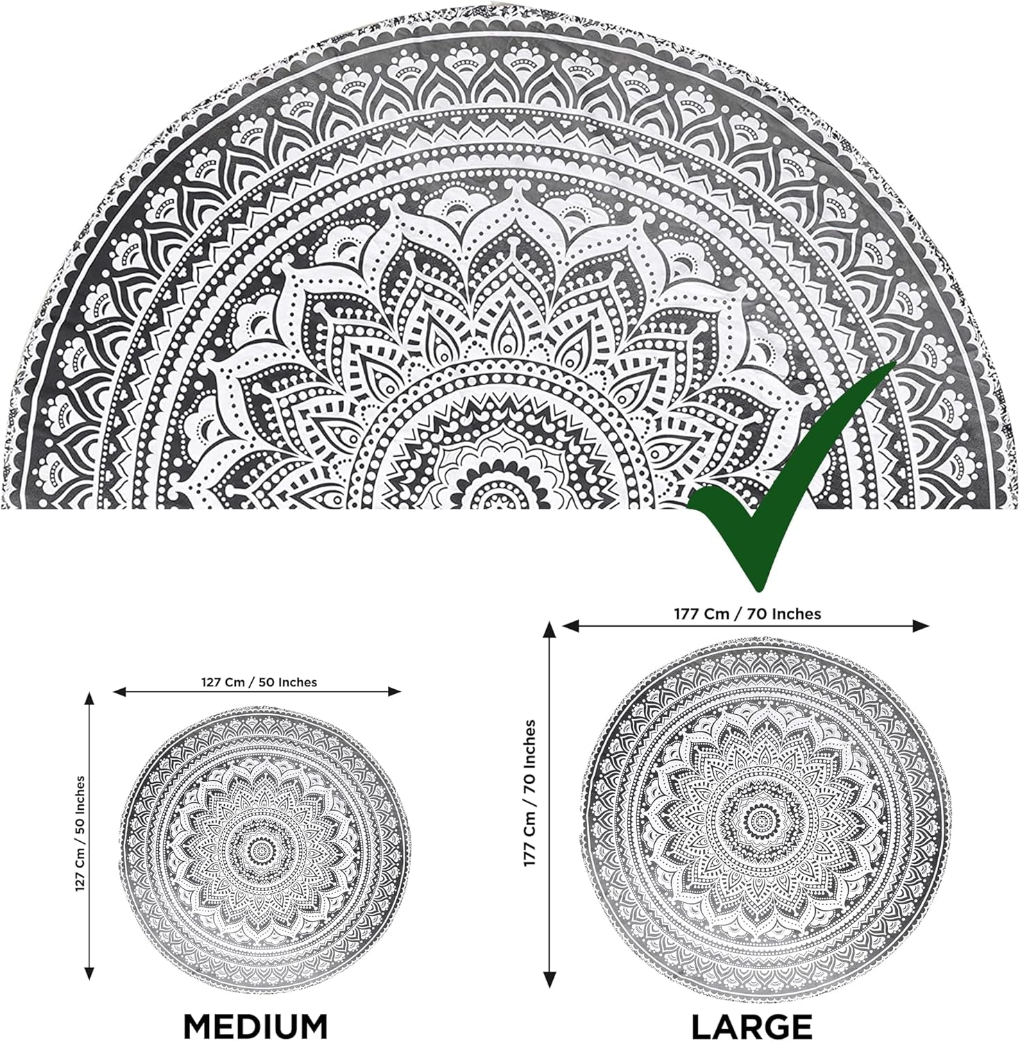 Wandtapijt India strandlaken rond mandala hippie groot indian Huis - Accessoires en Decoratie Naty Shop