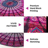 India wandtapijt strandlaken rond mandala hippie violet Home - Accessoires en Decoratie Naty Shop