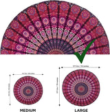 India wandtapijt strandlaken rond mandala hippie violet Home - Accessoires en Decoratie Naty Shop