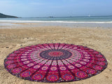 India wandtapijt strandlaken rond mandala hippie violet Home - Accessoires en Decoratie Naty Shop