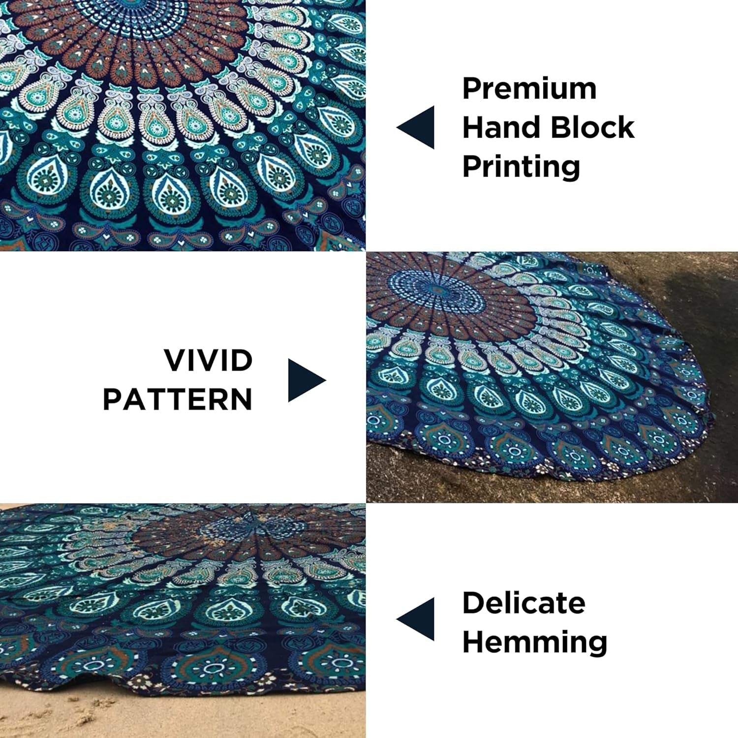 India wandtapijt strandlaken rond mandala hippie groot Indian Home - Accessoires en Decoratie Naty Shop