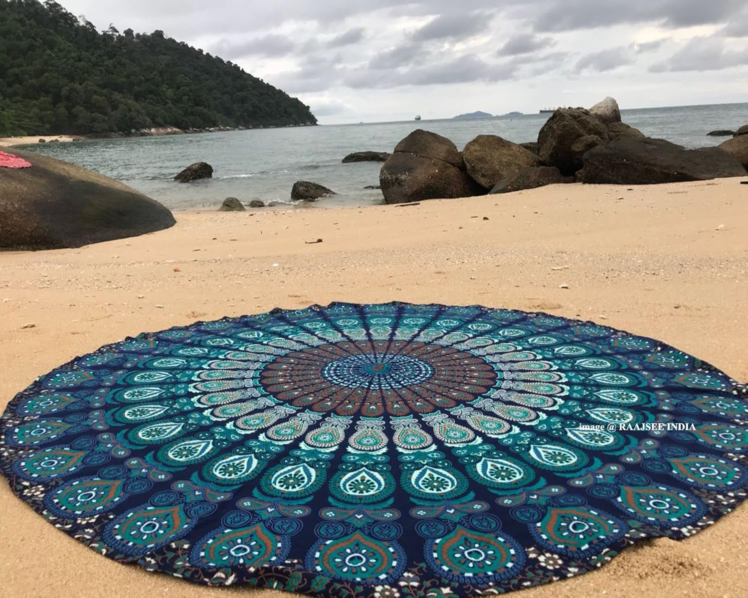 India wandtapijt strandlaken rond mandala hippie groot Indian Home - Accessoires en Decoratie Naty Shop Standaardtitel