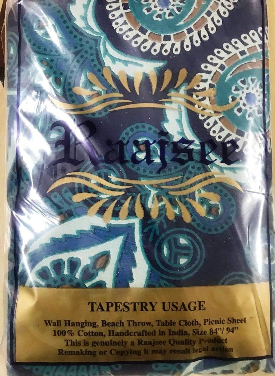 Indiaas wandtapijt psychedelische mandala blauw turquoise olifant Home - Accessoires en Decoratie Naty Shop