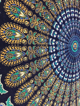 Indiaas wandtapijt psychedelische mandala blauw turquoise olifant Home - Accessoires en Decoratie Naty Shop
