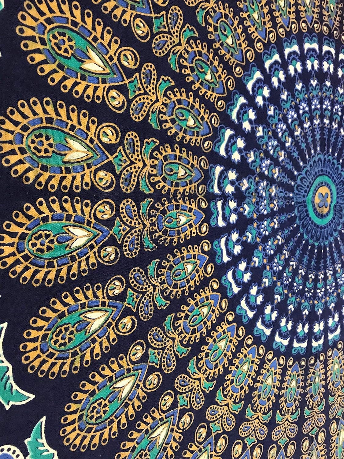 Indiaas wandtapijt psychedelische mandala blauw turquoise olifant Home - Accessoires en Decoratie Naty Shop